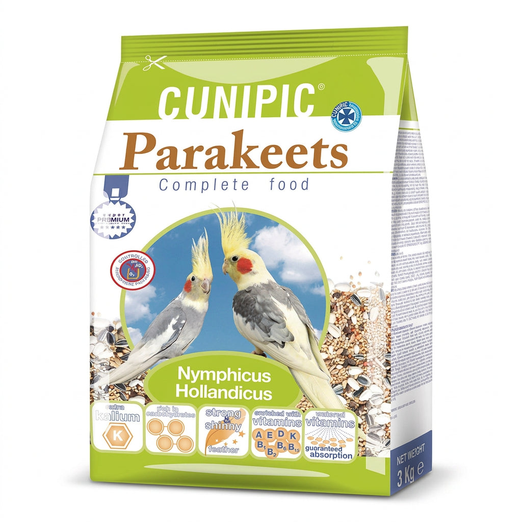 Cunipic Premium complete cockatiel and parakeet seed food 3kg bag