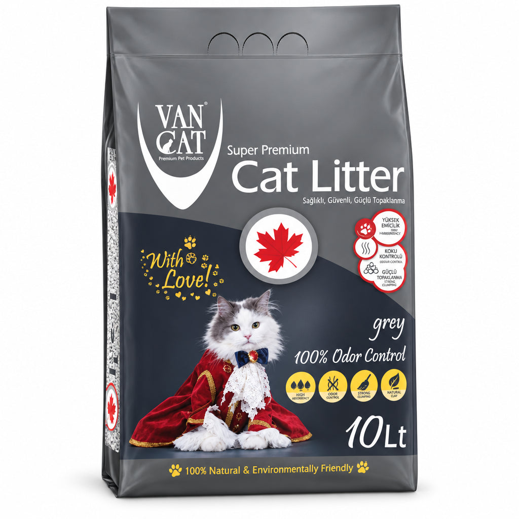 Grey unscented clumping bentonite cat litter 10 litre bag