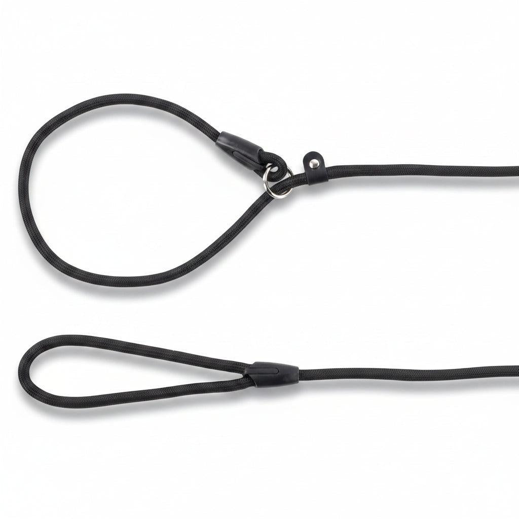 Flamingo Allegro slim black dog slip lead, 165 cm long and 8 mm thick