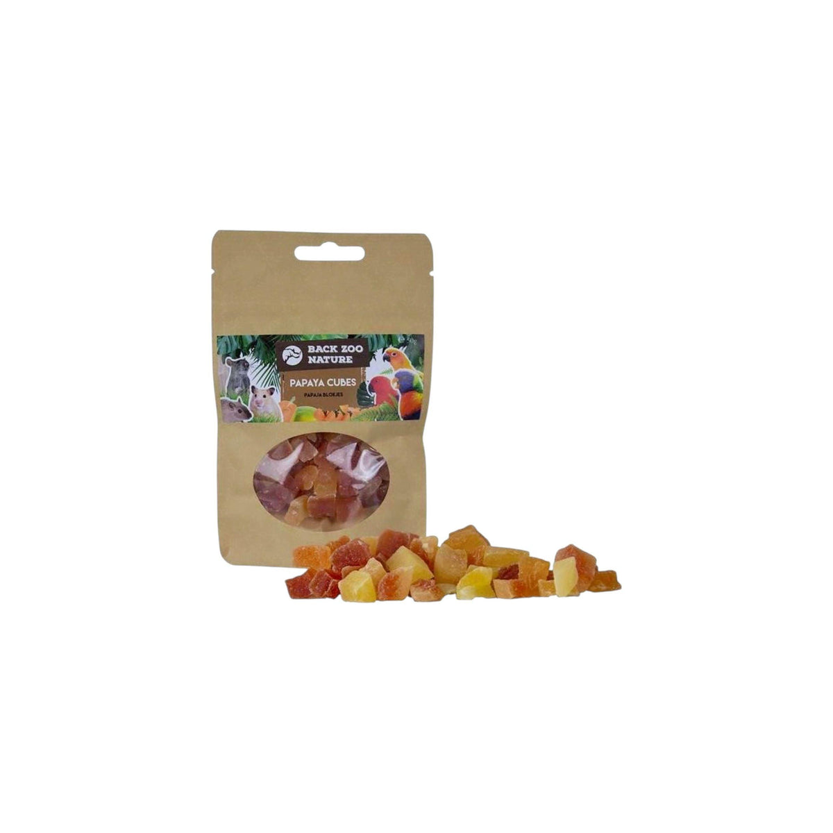 Back Zoo Nature Papaya Cubes 50 gram Parrot Bird Treats