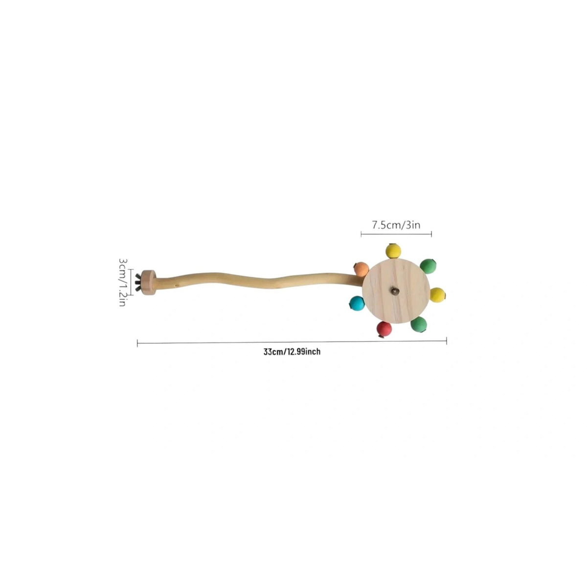 Colorful Interactive Spinning Wheels With Perch, 33cm Bird - Parrot Toy