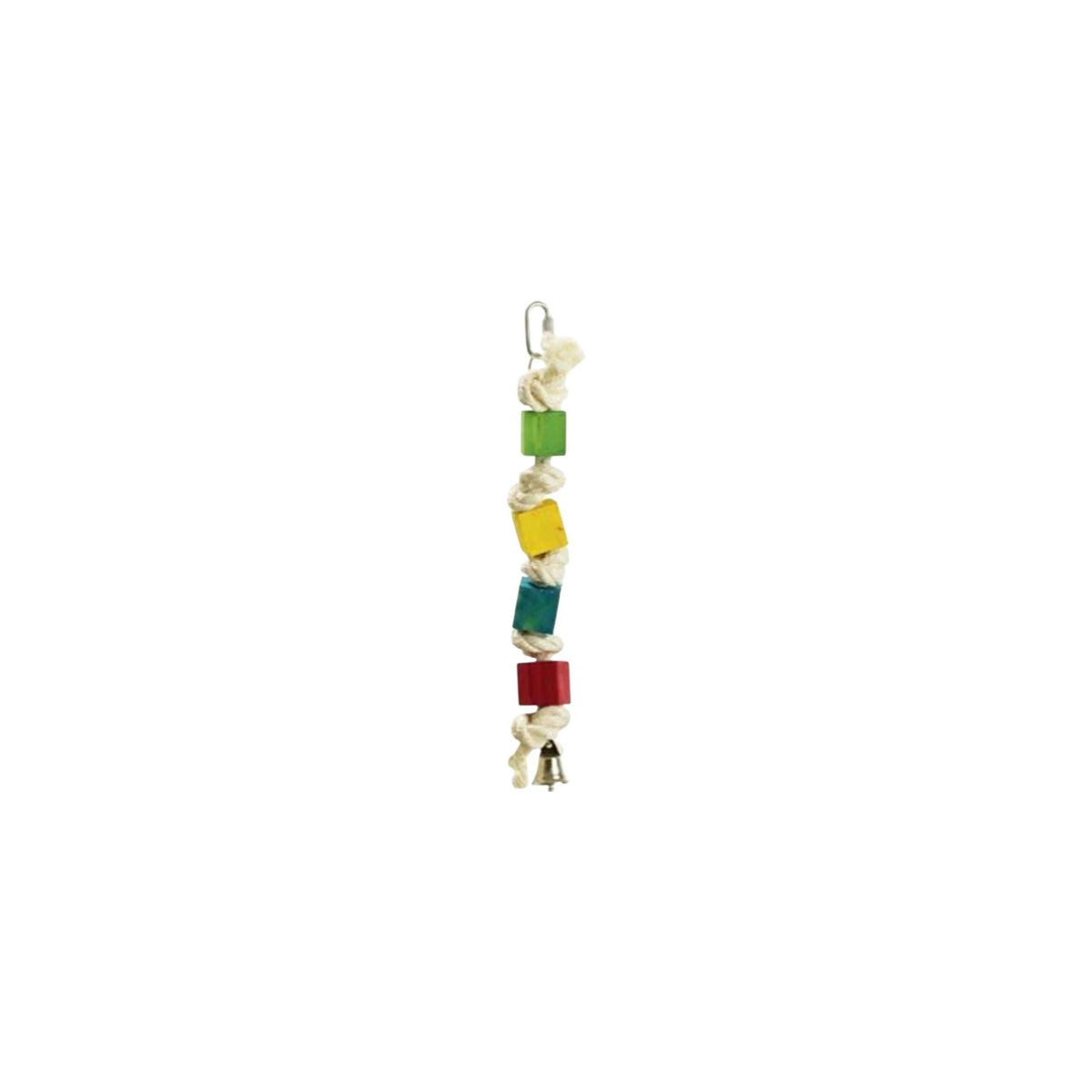 Coloured Playing Rope Wood, 26cm Bird - Parrot Toy