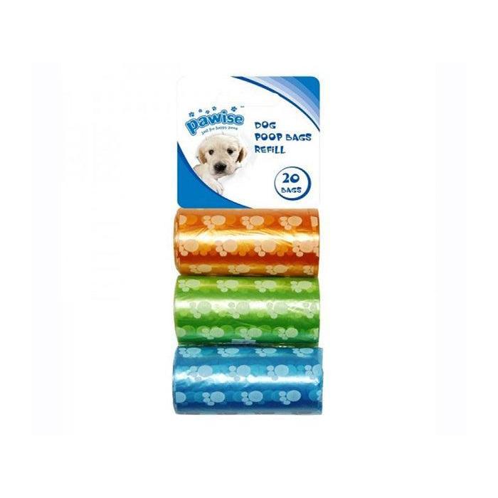 Pawise set of 3 colorful poop bags refills