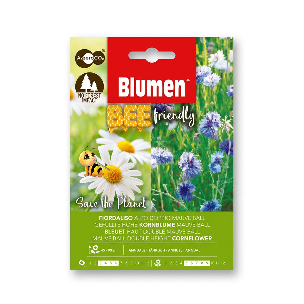 Blumen Mauve Ball Double Cornflower Seeds – Bee-Friendly product image