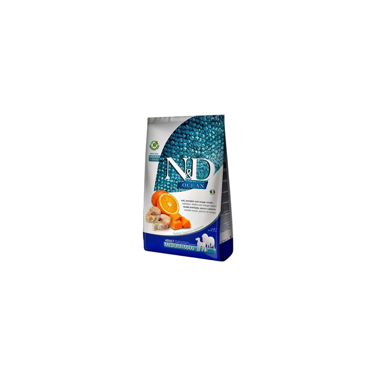 N&D Adult Dog Food Medium/Maxi Salmon, Cod & Cantaloupe 2.5kg