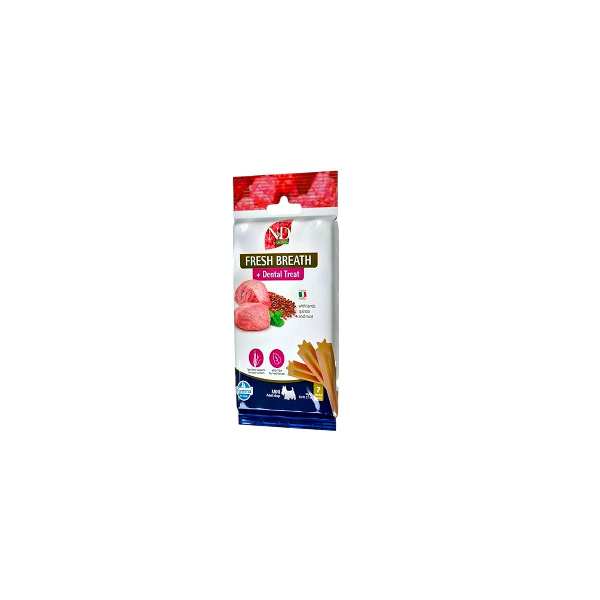 N&D Dog Treat Quinoa Dental Fresh Breath Adult Mini 60g