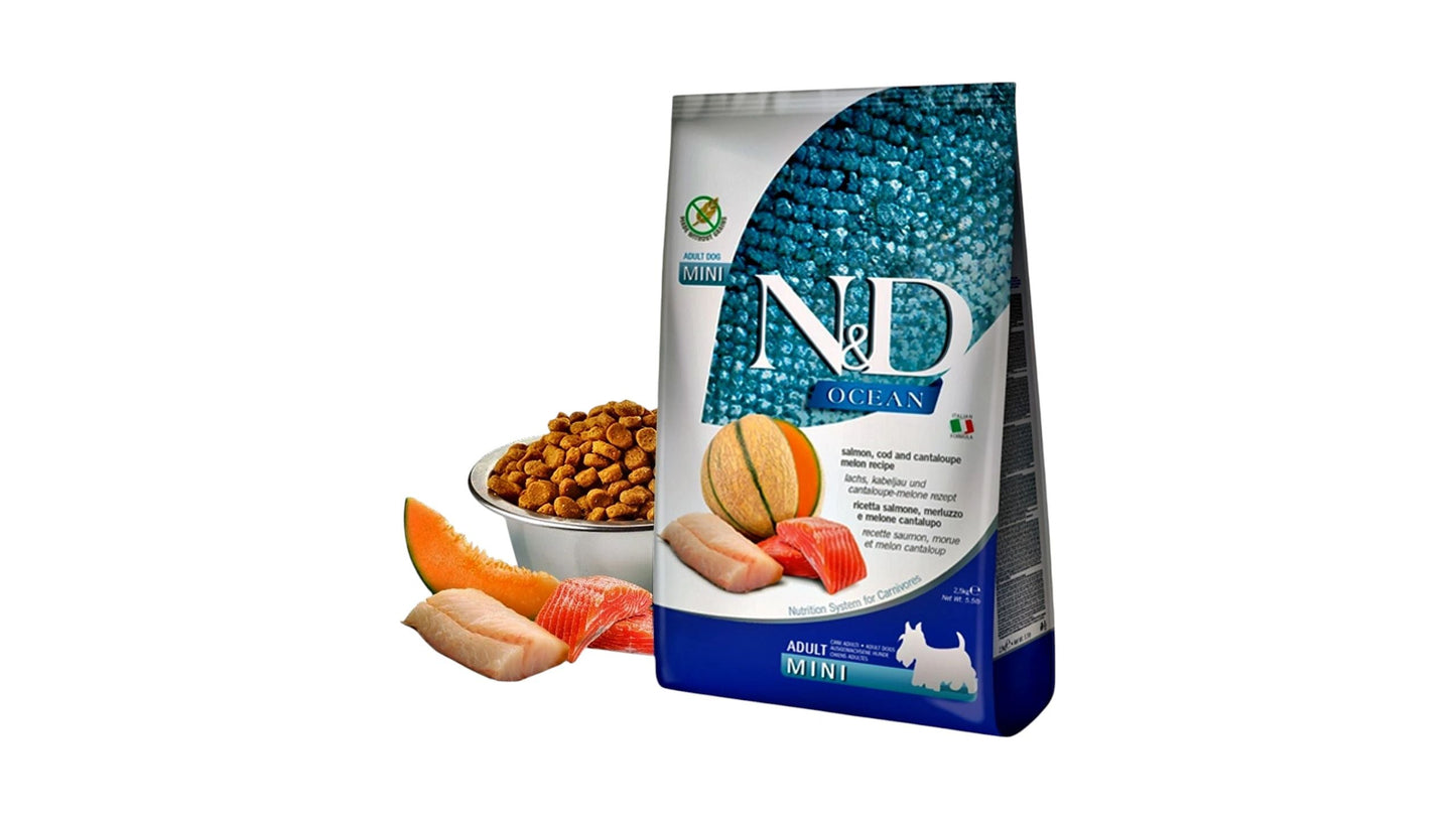 N&D Ocean Salmon, Cod & Cantalupe Melon Adult Mini Dog Dry Food 2.5kg