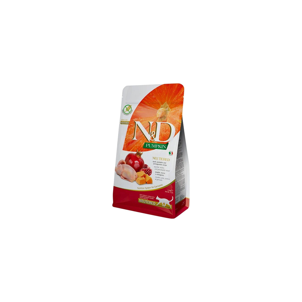 N&D Pumpkin Cat Food Neutered Quail & Pom 1.5kg