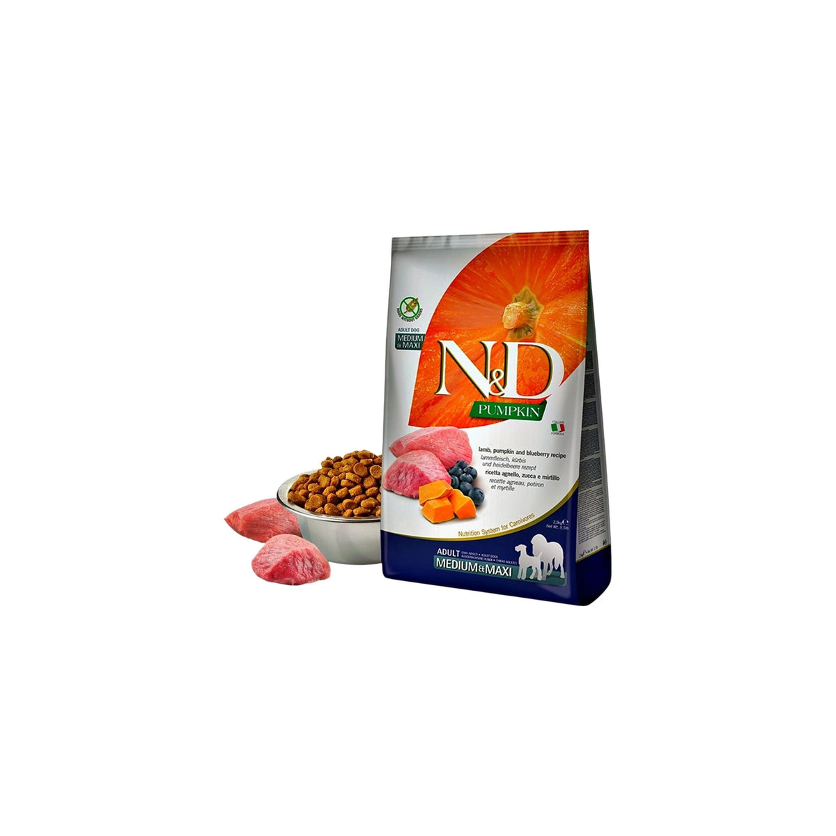 N&D Pumpkin Dog Food Adult Medium/Maxi Lamb, Pumpkin and Blueberry, 2,5kg
