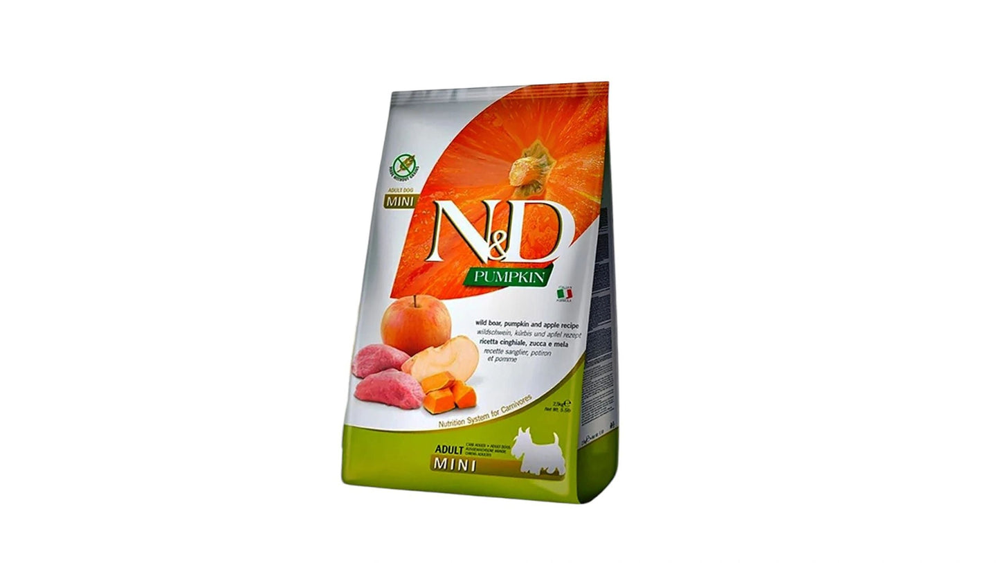 N&D Pumpkin Dog Food Adult Mini Boar and Apple 2.5KG