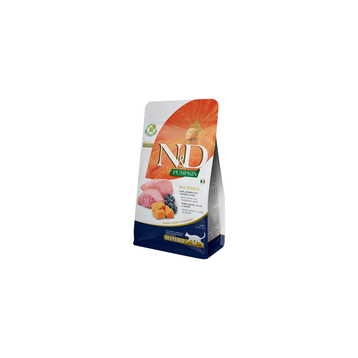 N&D Pumpkin Neutered Cat Food Lamb Pumpkin & Blueberry 1.5kg