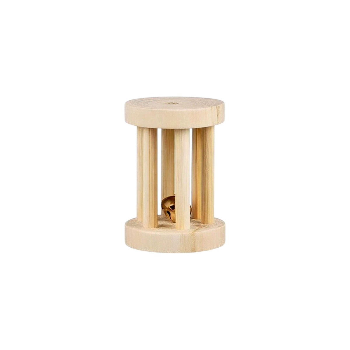 Large Natural Wooden Roll with Bell Rodent Chew Toy (5cm x 7cm)