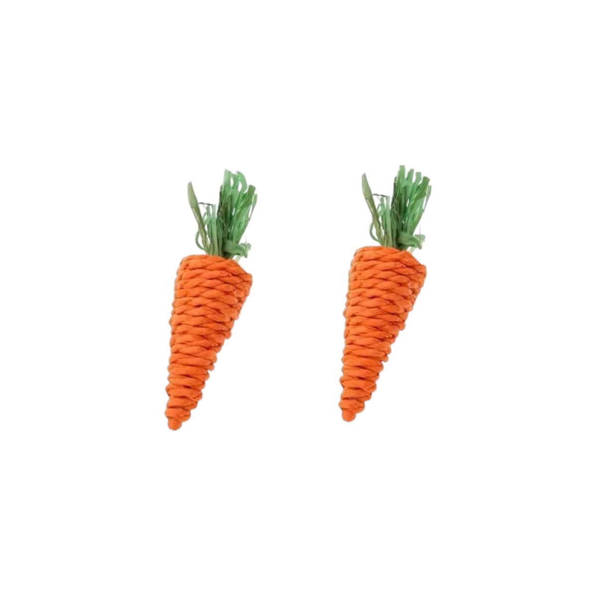 Natural Woven Carrot Chew Toy for Rodents – 2 Pieces