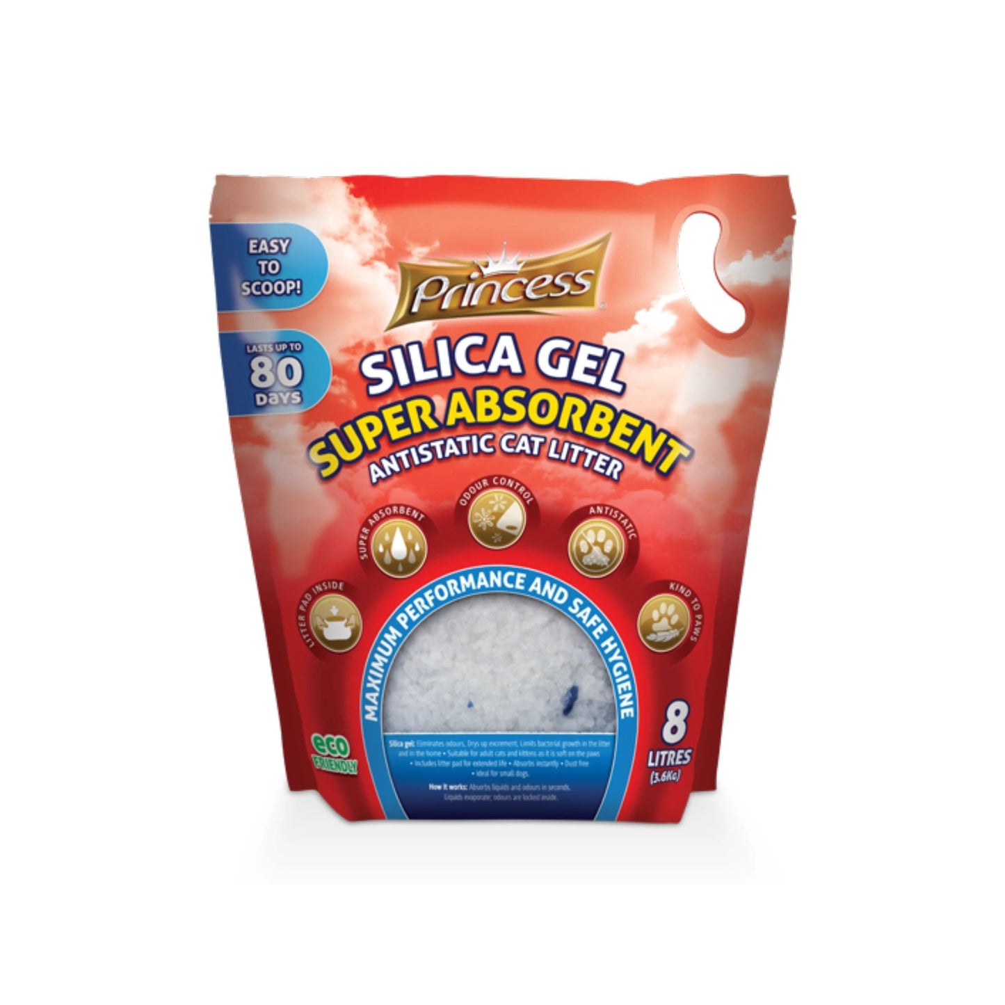 Princess Silica Gel Cat Litter | 8L 3.6kg | Super Absorbent & Odor-Free