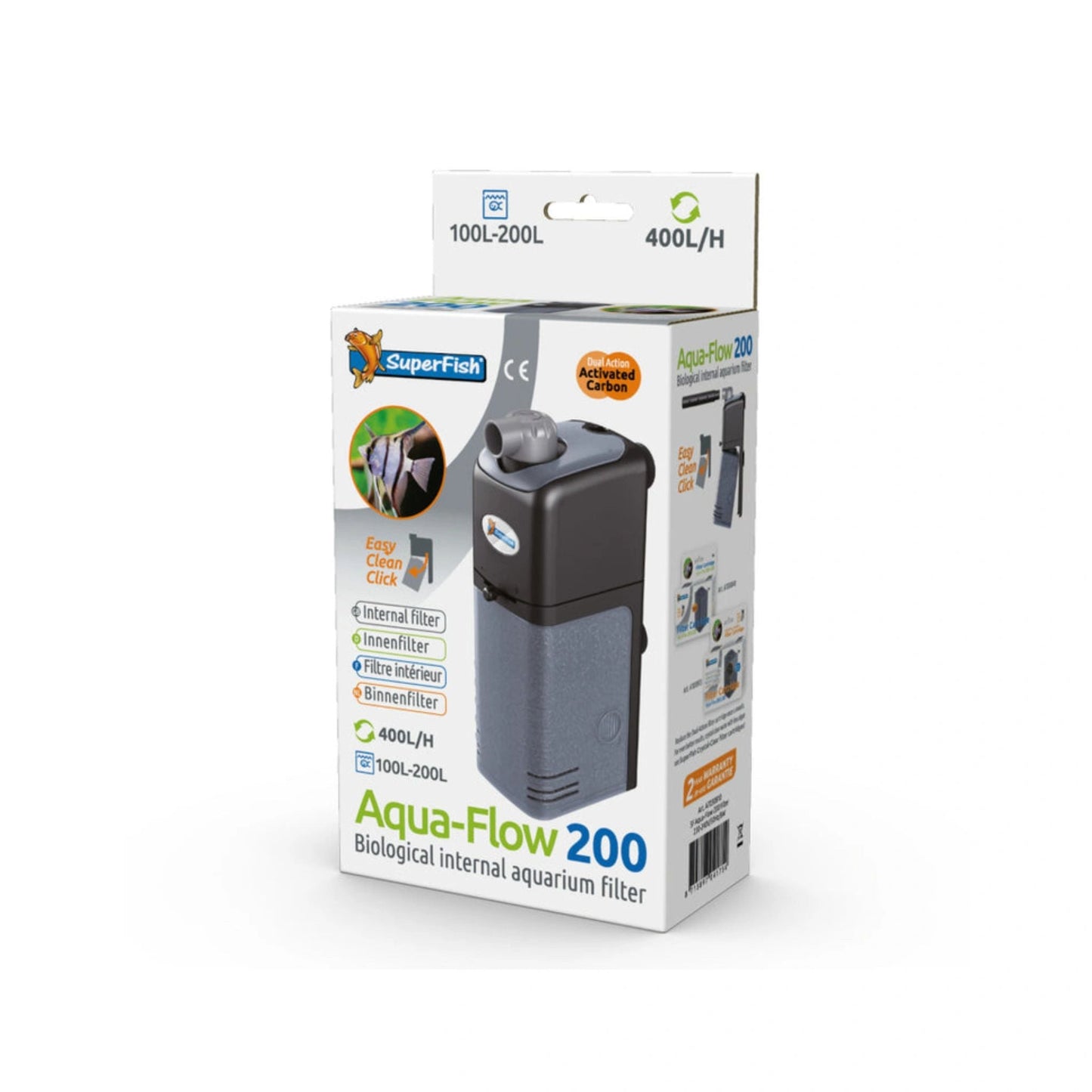 SF Aquaflow 200 Internal Aquarium Filter 500 L/H for Medium Tanks 100-200L