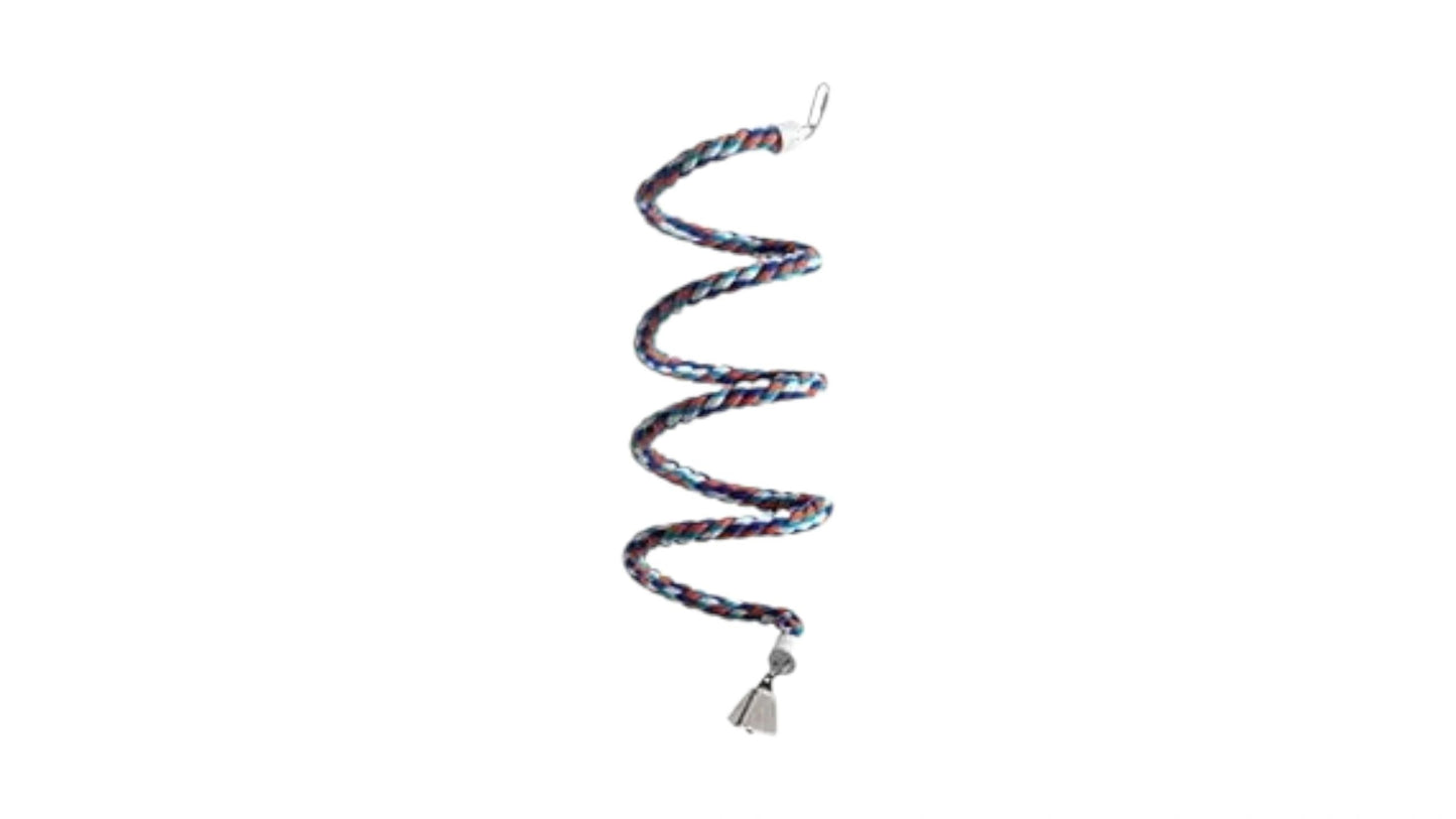 Woollen Climbing Spiral With Bell 180cm Bird - Parrot Toy