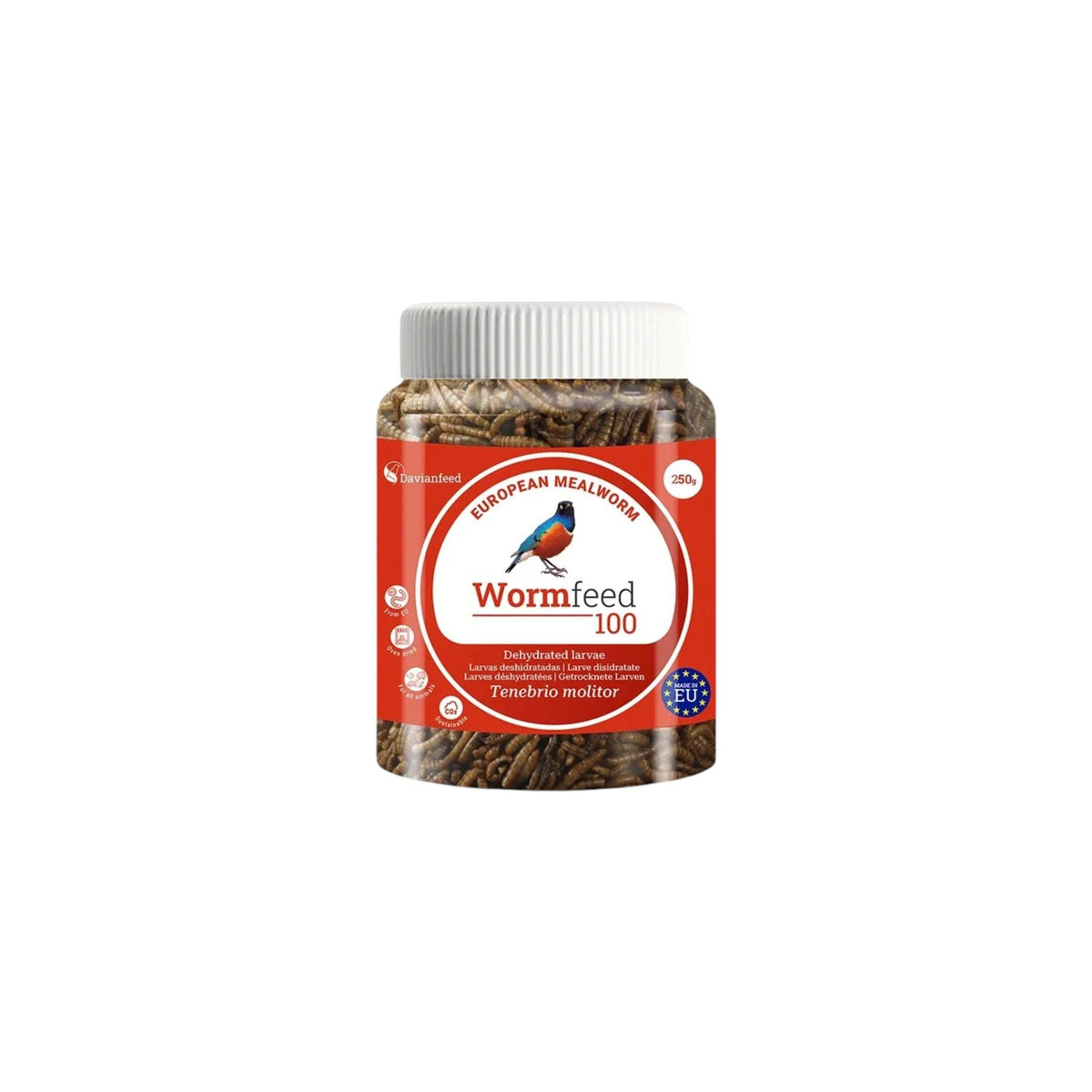 Larvae Of Tenebrio Wormfeed 100, 250g (Top Quality Dried Meal Worms)
