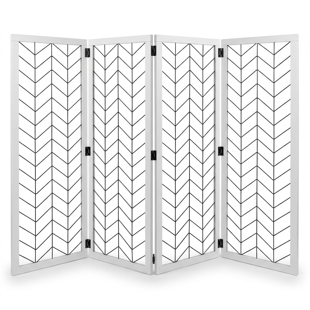 Pawise white freestanding foldable four-panel pet gate 183 by 71cm
