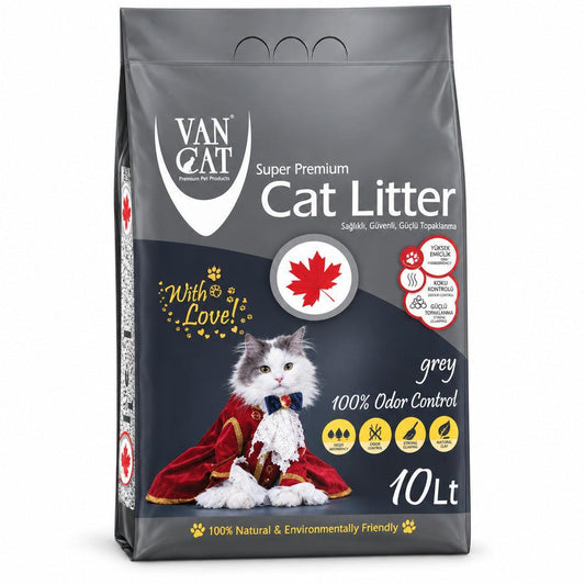 Grey unscented clumping bentonite cat litter 10 litre bag