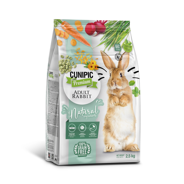 Cunipic Premium complete grain-free adult rabbit food 2.5kg bag