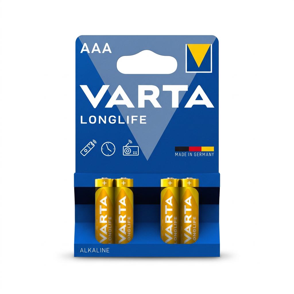 VARTA Longlife AAA LR03 1.5V alkaline batteries four pack