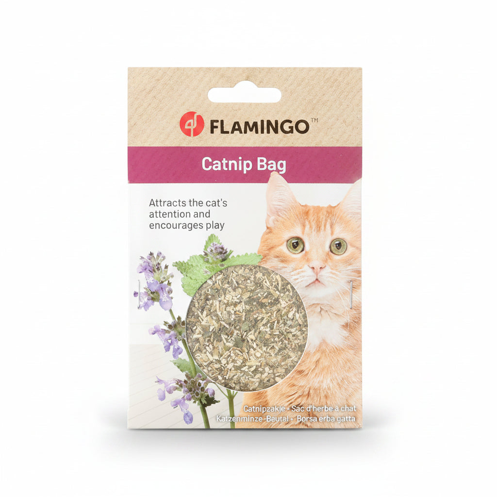 Flamingo Ollie natural loose catnip bag for cats, 15 g