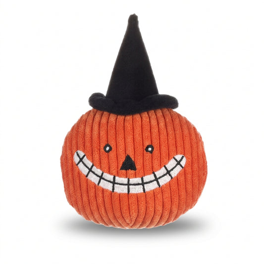 Flamingo Pumpa orange pumpkin Halloween plush squeaky dog toy