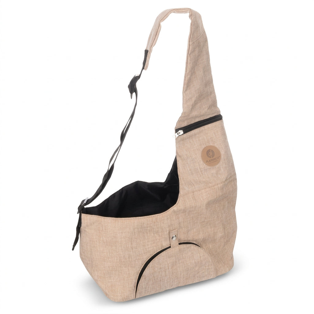 Flamingo Kanga beige sling carrier for small dogs and cats up to 5kg