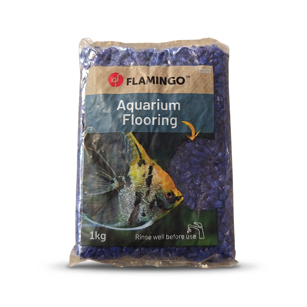 Flamingo neon dark blue decorative aquarium gravel 1kg bag
