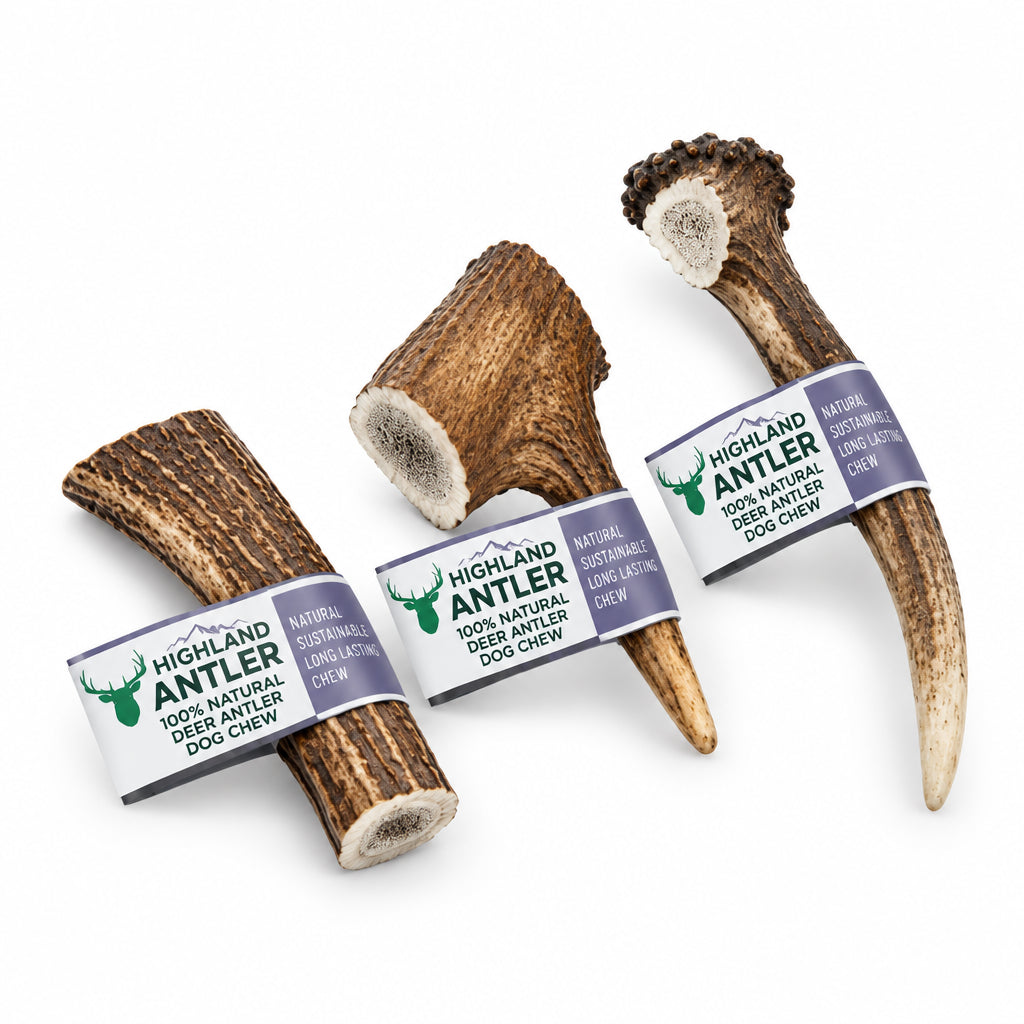 Nova Highland natural deer antler dog chew in Medium size