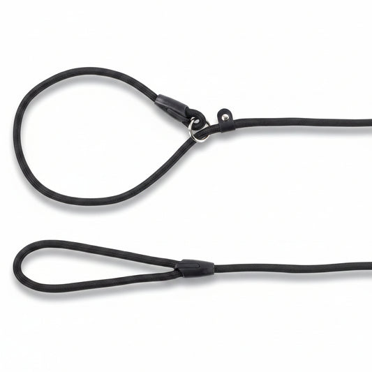 Flamingo Allegro slim black dog slip lead, 165 cm long and 8 mm thick