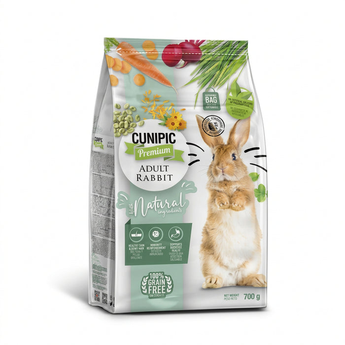 Cunipic Premium complete grain-free adult rabbit food 700g bag