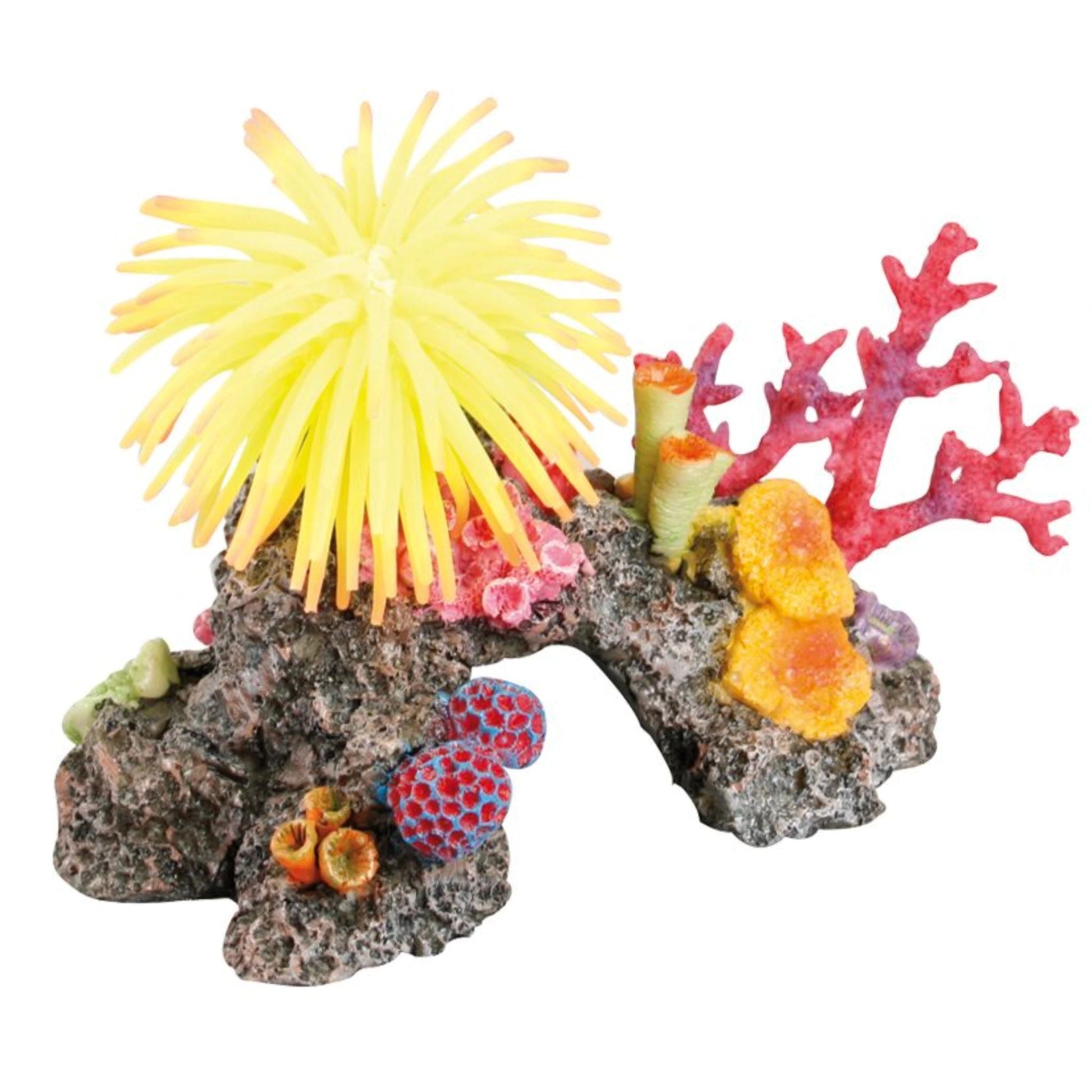 Aquarium Decoration Reef With Anemone Yellow (14X11X12.5Cm) - 28225