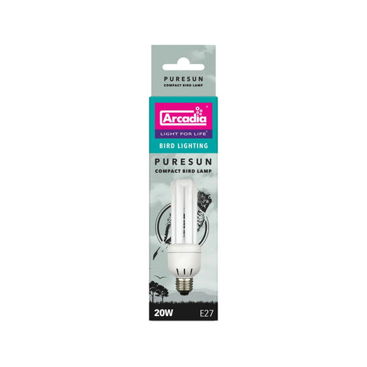 Arcadia PureSun Compact UV Bird Lamp 2.4%% - E27 Screw Fitting 20w