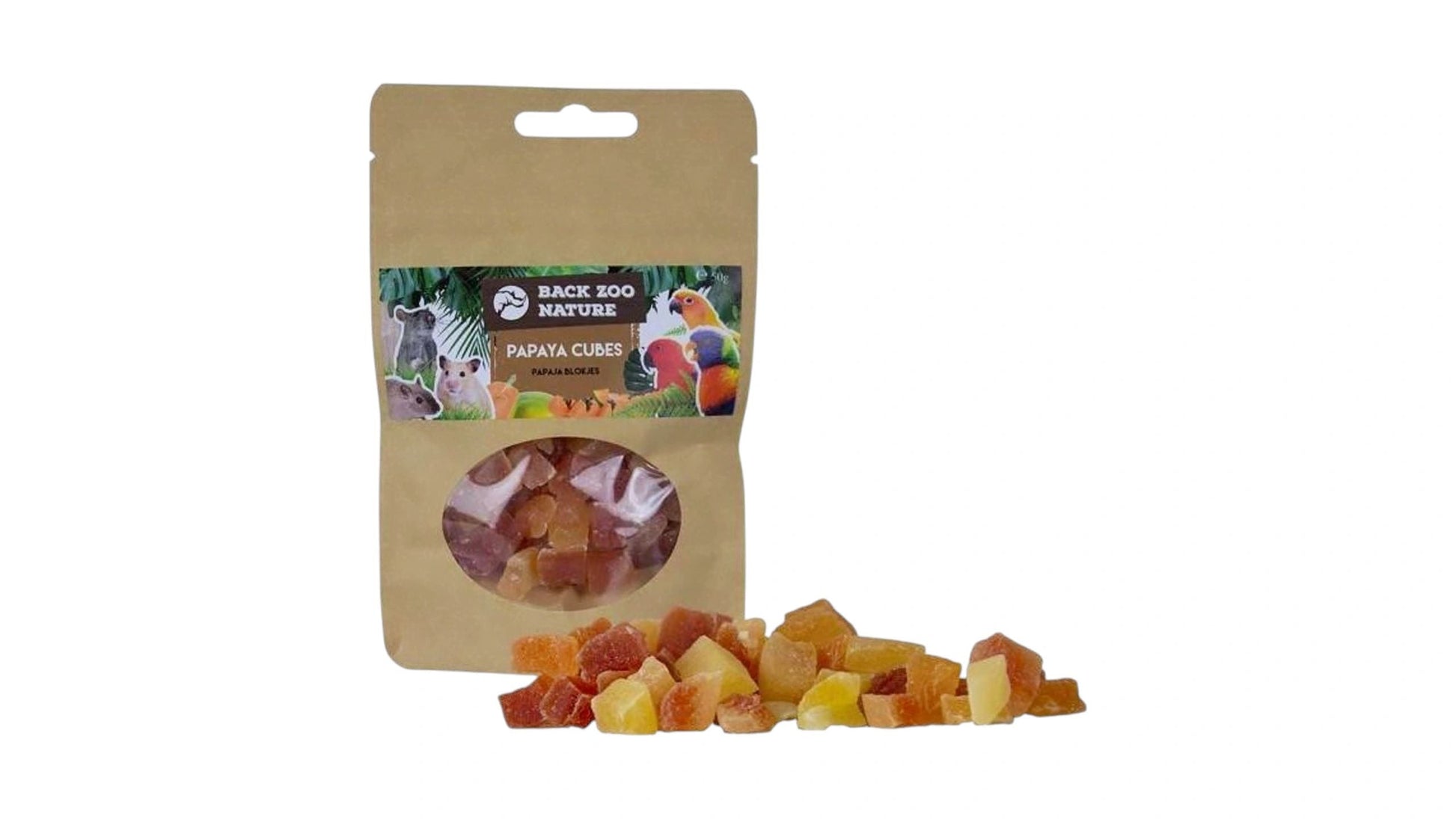 Back Zoo Nature Papaya Cubes 50 gram Parrot Bird Treats
