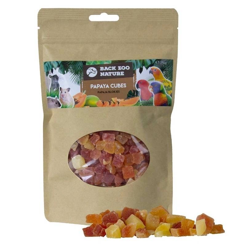Back Zoo Nature Papaya Cubes Treat For Bird, Parrots & Small Pets 250 grams
