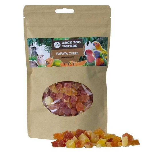 Back Zoo Nature Papaya Cubes Treat For Bird, Parrots & Small Pets 250 grams
