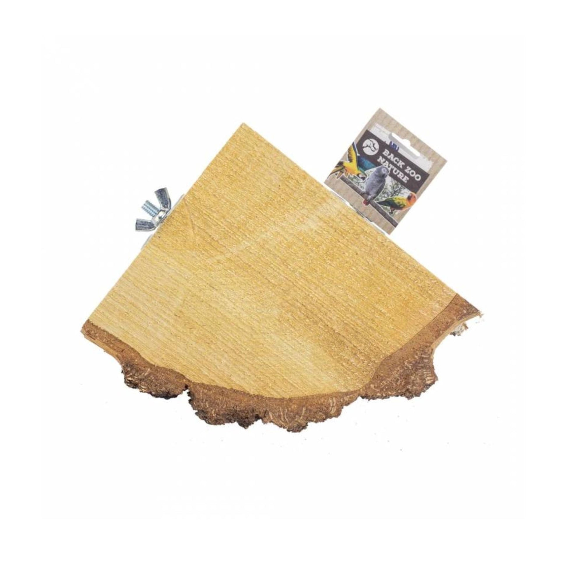 Back Zoo Nature Quarter Wood Slice | Natural Corner Resting Platform for Birds & Small Pets