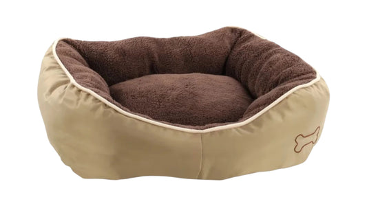 Basket Chipz Rectangle Brown Small Dog Bed - 52cmx46cmx20cm