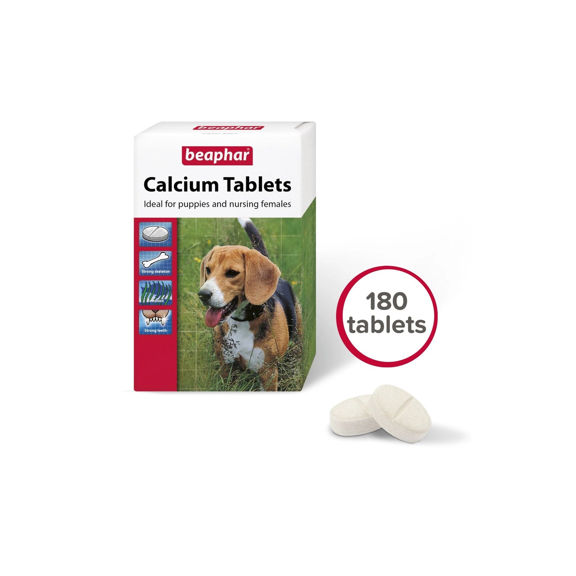 Beaphar Calcium Tablets for Puppies & Nursing Dogs (180 Pack)