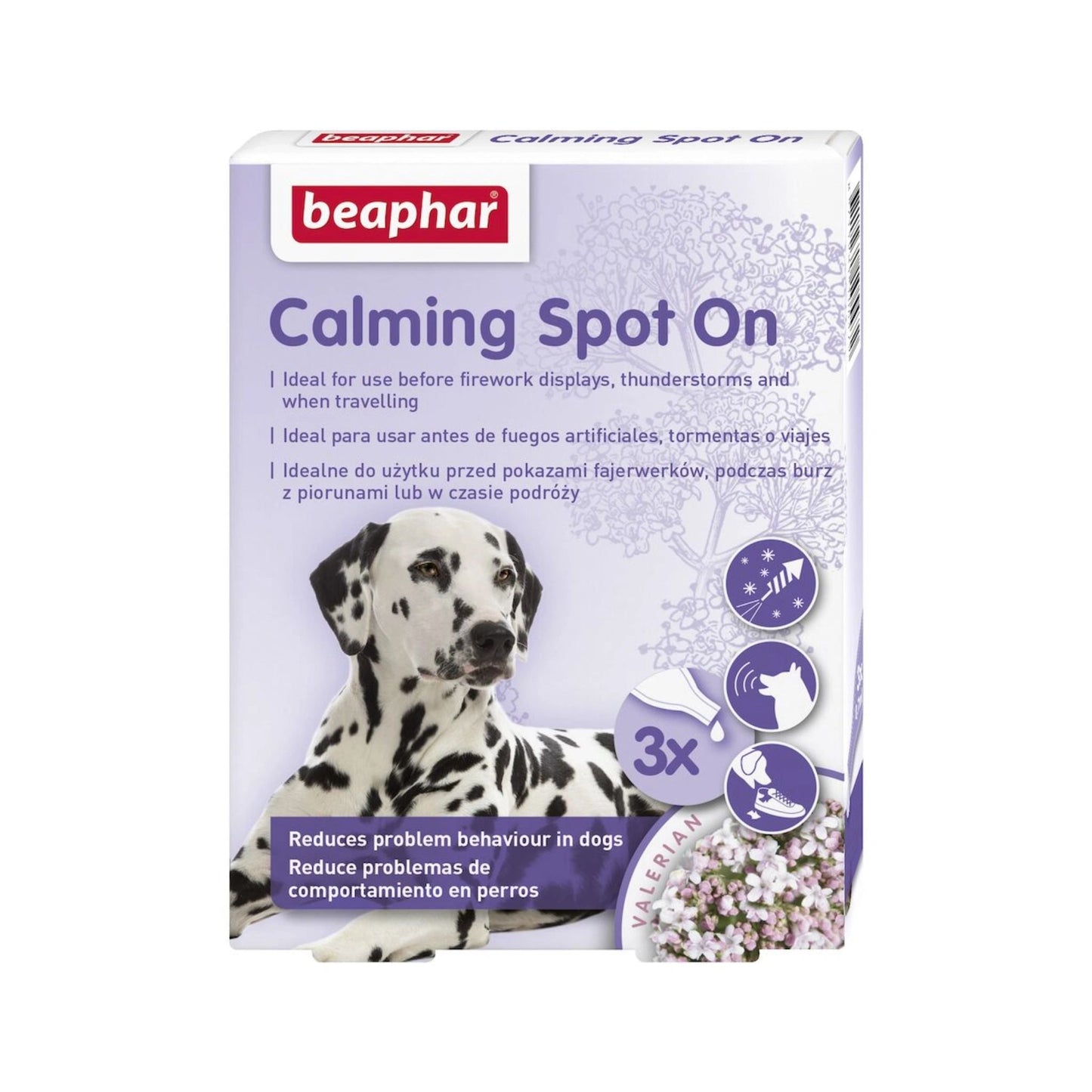 Beaphar Calming Spot-On for Dogs | Natural Stress Relief | 3 Vials