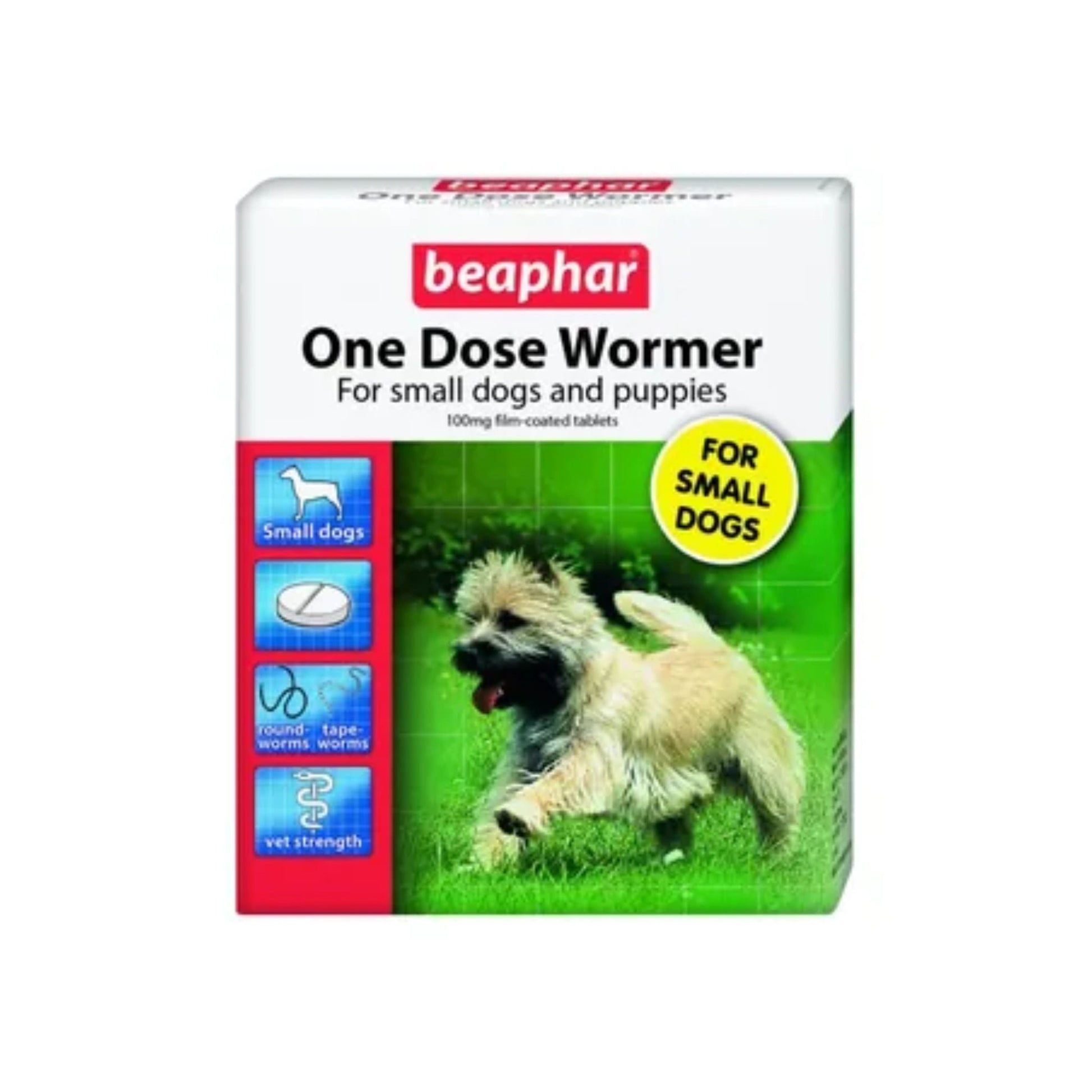 Beaphar One Dose Dog Wormer for Puppies & Small Dogs (Up to 6kg) – 3 Tablets