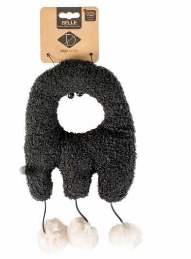 Belle Cat Kicking Cushion with Catnip Black Plush Interactive Toy
