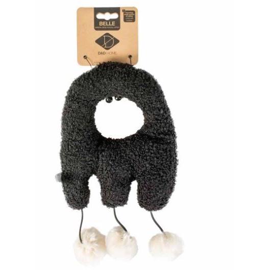 Belle Cat Kicking Cushion with Catnip Black Plush Interactive Toy