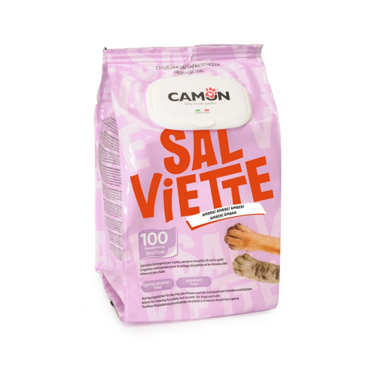 Camon Amber Cleansing Pet Wipes (Amber Fragrance) - 100 Wipe for Dogs & Cats