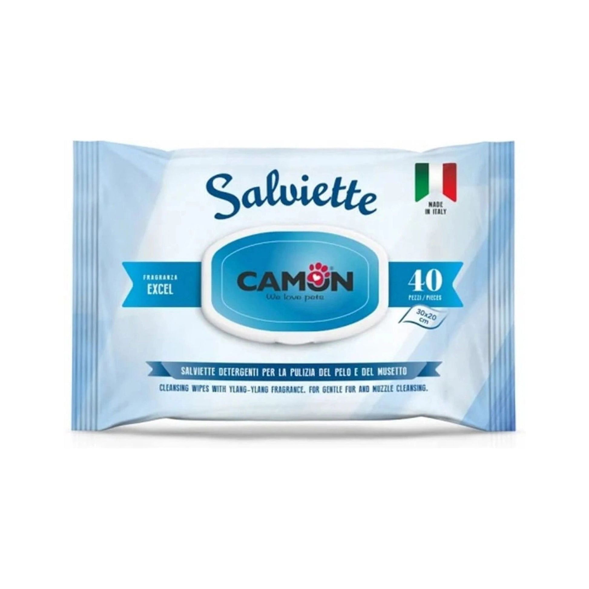 Camon Excel Pet Cleaning Wipes 40pcs Dog & Cat Grooming Wipes
