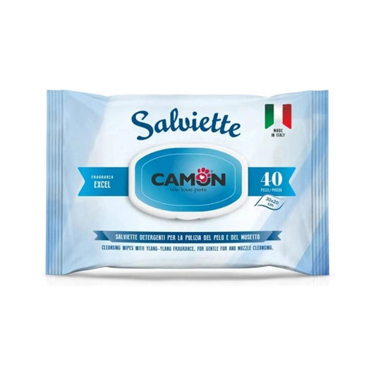 Camon Excel Pet Cleaning Wipes 40pcs Dog & Cat Grooming Wipes