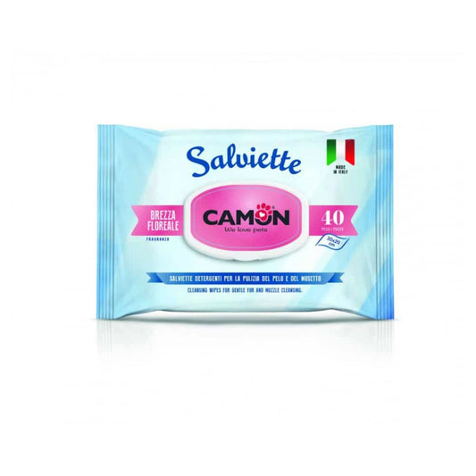 Camon Floral Breeze Pet Cleaning Wipes 40pcs Dog & Cat Hygiene
