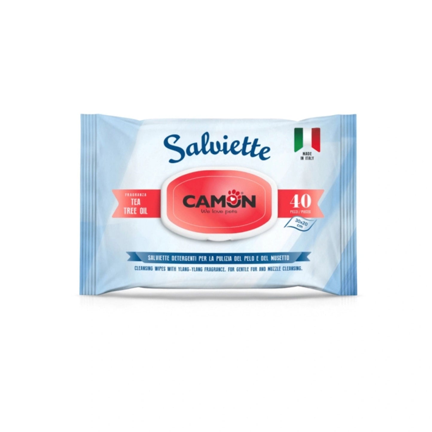 Camon Tea Tree Pet Cleaning Wipes 40pcs Dog & Cat Grooming