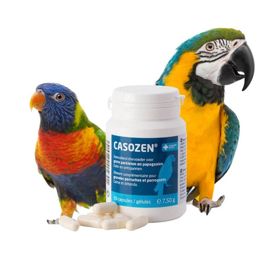 Casozen® Natural Anti-Stress & Feather Plucking Supplement for Large Parakeets & Parrots (30 Capsules)